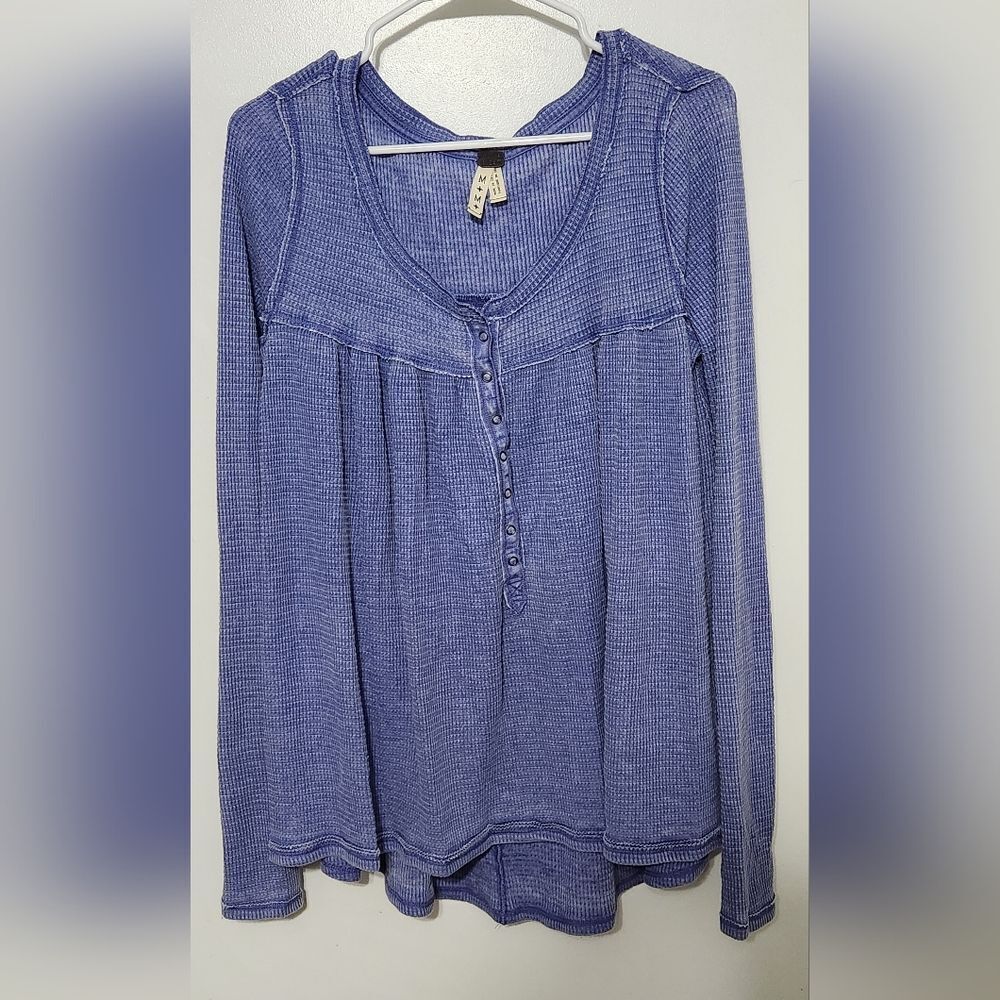 We The Free Blue Long Sleeve Top